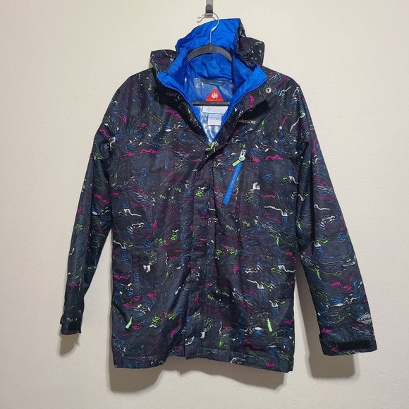 Columbia Boys Printed Omni Tech Interchangeable Waterproof Jacket Size L